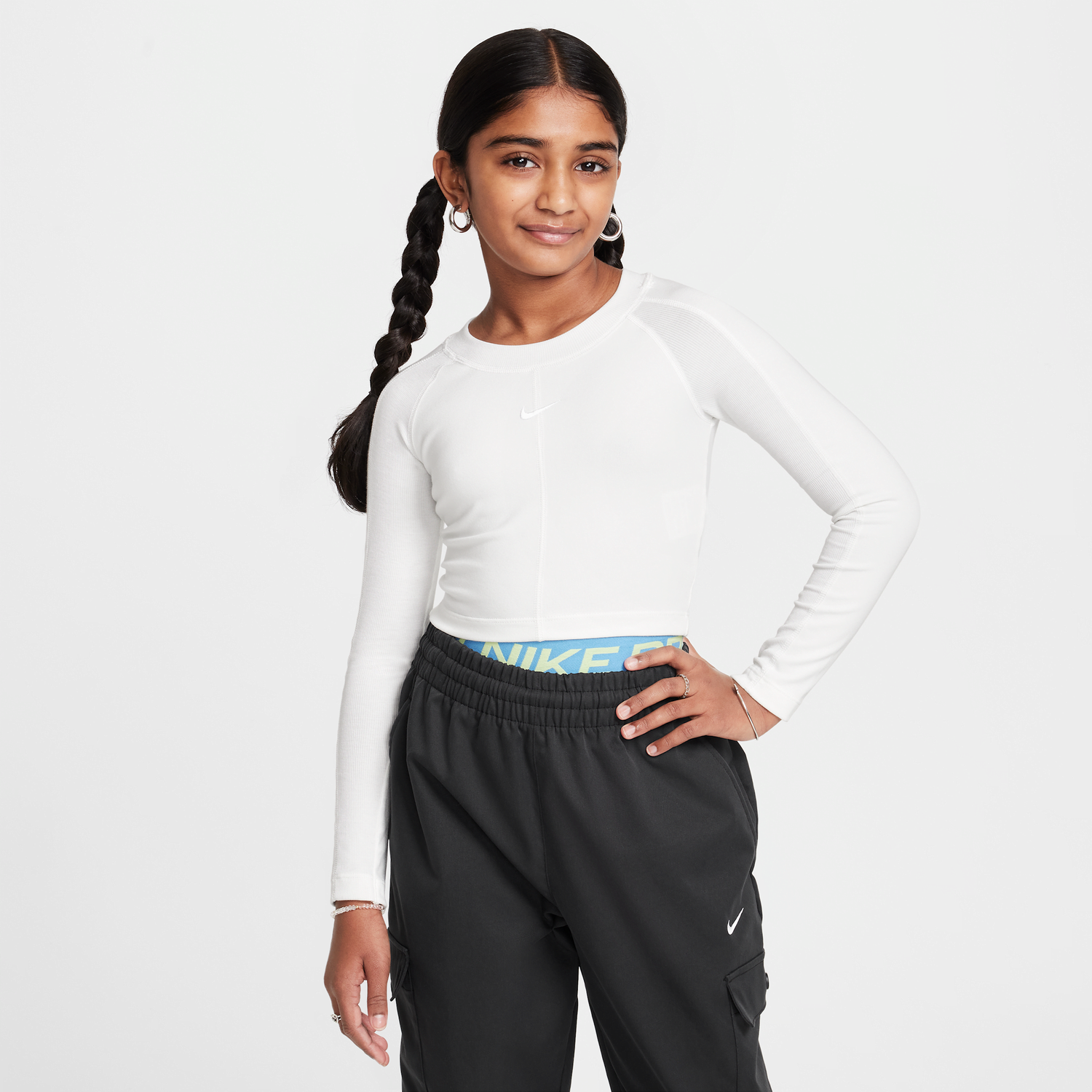 Crop Top Nike Nike Sportswear Long Sleeve Crop Top Biela | HF8200-133, 0