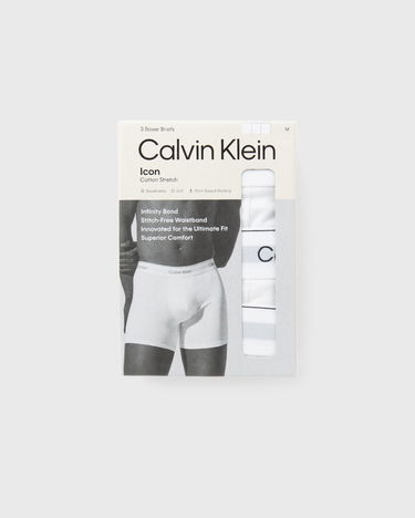 Boxerky CALVIN KLEIN Boxer Brief Icon Cotton Stretch 3-Pack Biela | LV00NB4394100, 2