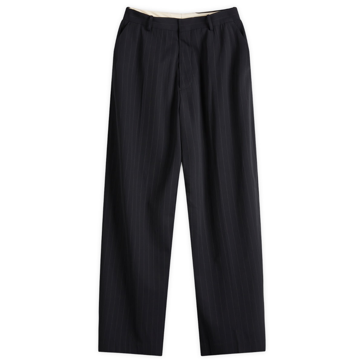 Nohavice Acne Studios Pinstripe Trousers Pasant Vis, Size 46 Navy | BK0669-BG3, 1