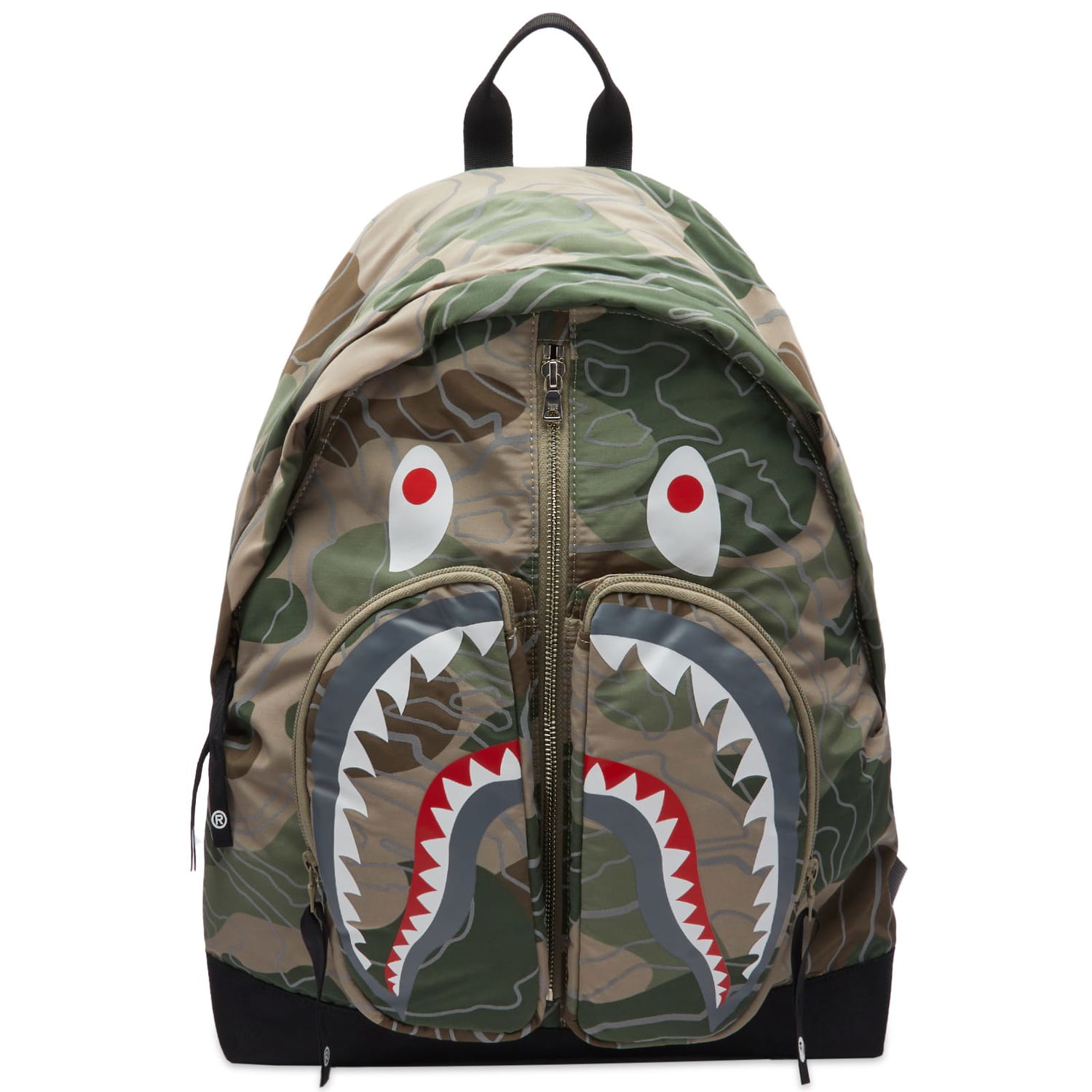 Batoh BAPE Layered Line Camo Shark Day Backpack Zelené | 001BAJ801002M-BGE, 0
