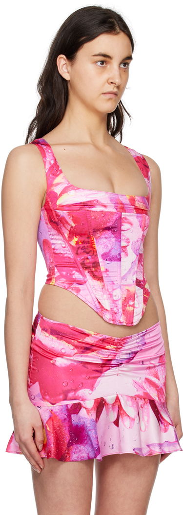 Sukňa Miaou Miaou Campbell Floral Print Corset Top Ružová | 7020SS4DYR, 1