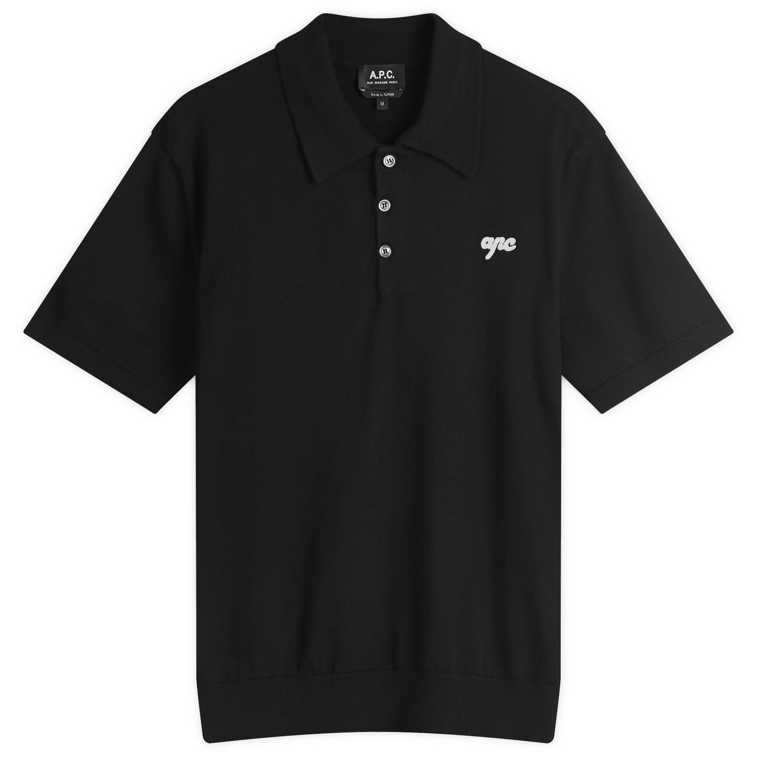 Polo tričko A.P.C. Men's Gregorio Knitted Polo Čierna | COGDK-H23393-LZZ, 1