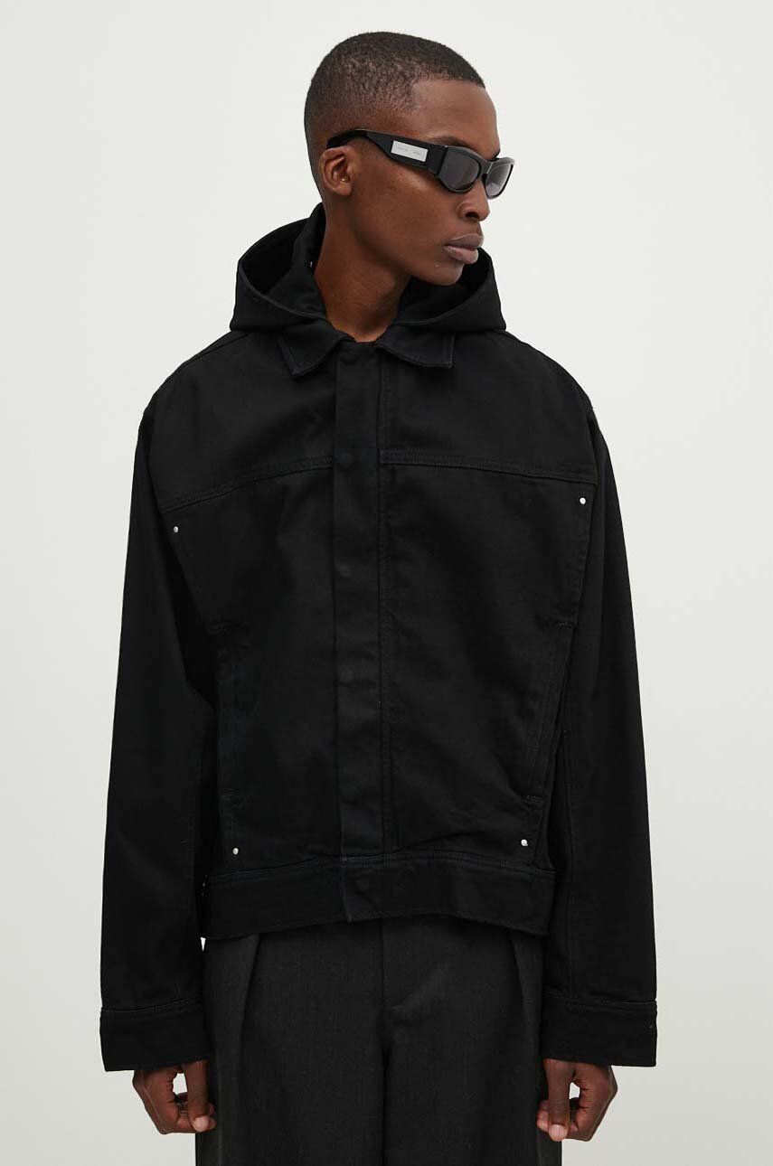 Bunda HELIOT EMIL Hooded Denim Jacket Čierna | PREAW24.M.02.121.BLK01, 0