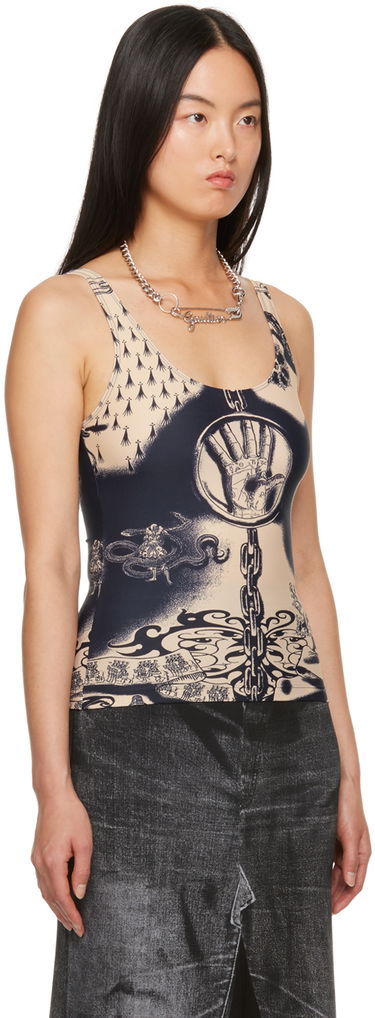 Tielko Jean Paul Gaultier Gaultier Graphic Print Tank Top Béžová | 23/15-F-DB013-J526-6359, 1