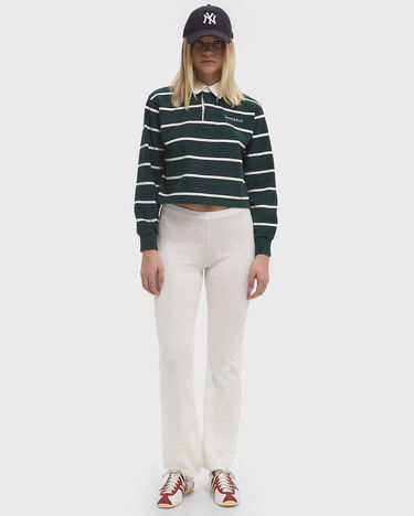 Nohavice American Vintage Waffle Knit Flare Leg Pants Biela | YRU05AE25-BLANC, 2