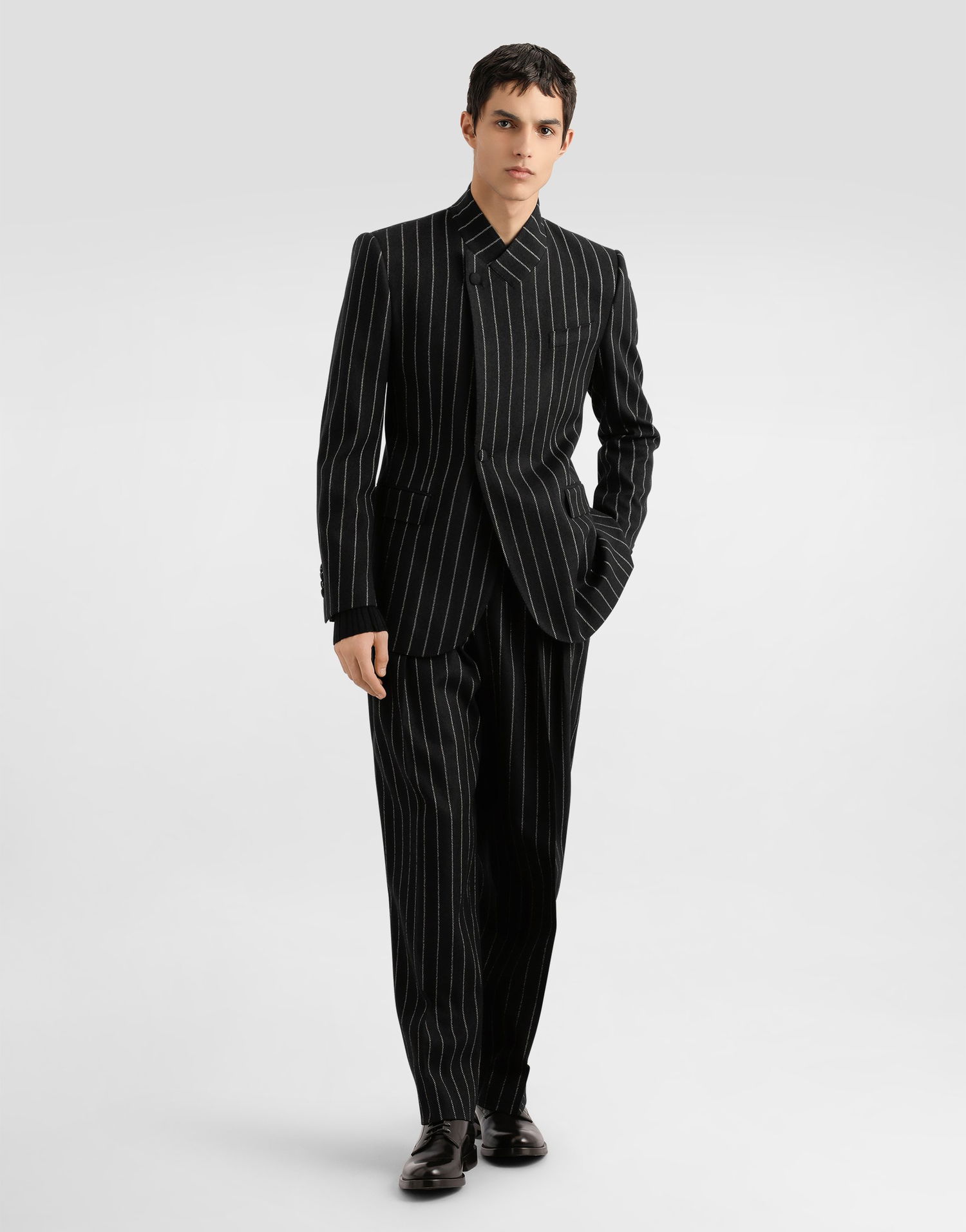 Nohavice Dolce & Gabbana Dolce & Gabbana Pinstripe Cropped Trousers Čierna | GP166TFRMD4S8051, 1