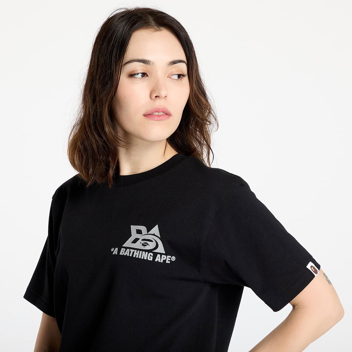 Tričko BAPE A BATHING APE Reflector Tech Logo T-Shirt Čierna | 001TEL301051MBLK, 1