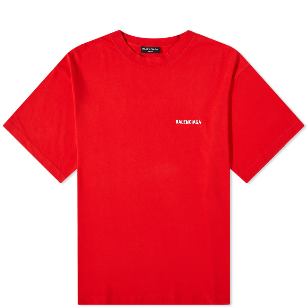 Tričko Balenciaga Back Logo Tee Červená | 612966-TMVF4-3168, 0