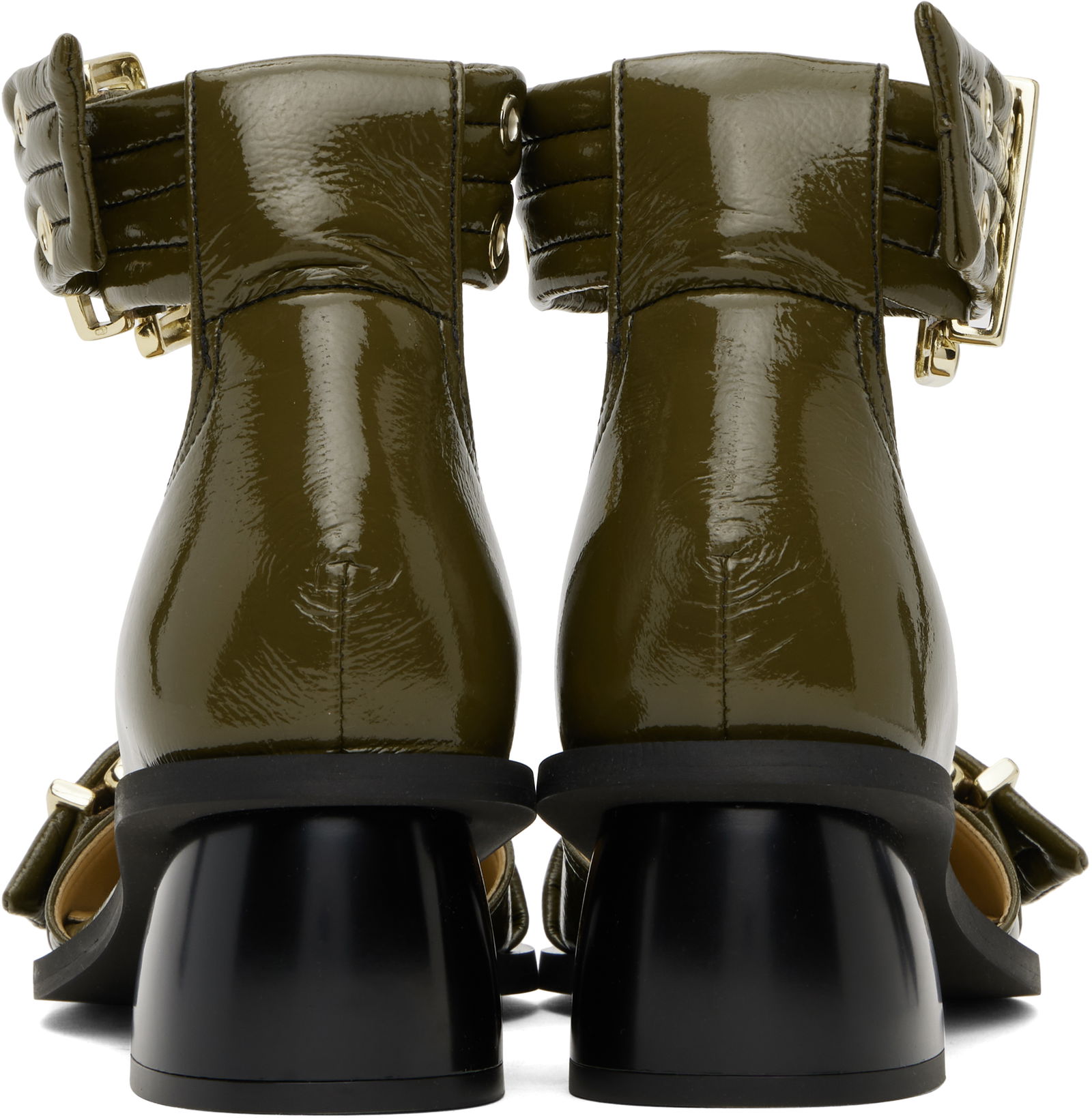 GANNI Buckle Open Cut Heels