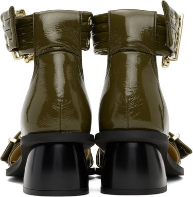 Tenisky a topánky GANNI GANNI Buckle Open Cut Heels Zelené | S2868, 1