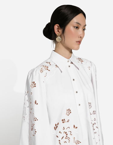Košeľa Dolce & Gabbana Cotton Shirt Dress With Cut-Out Detailing Biela | F6JMIZGDCJLW0800, 3