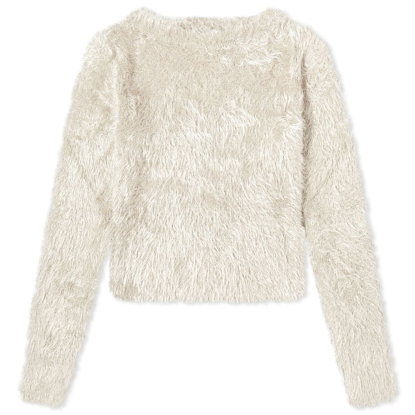 Sveter Marine Serre Puffy Knit Cropped Pullover Šedá | WST010-WH50