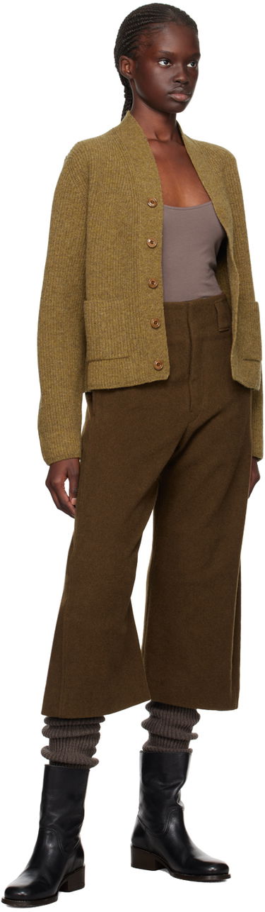 Sveter LEMAIRE Lemaire Cropped Ribbed Cardigan Hnedá | TO1134 LK085, 3