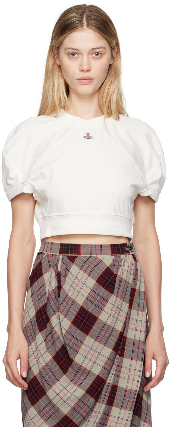 Crop Top Vivienne Westwood Cropped Football T-Shirt Biela | 1G01000A-J001M-, 0