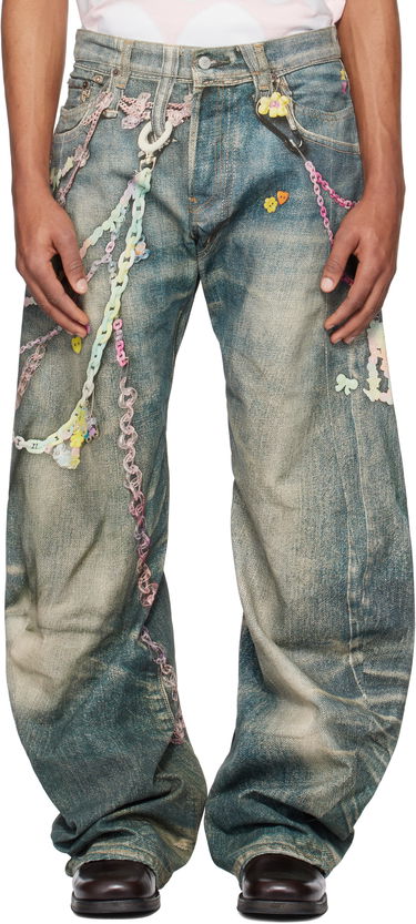 Džínsy Acne Studios Acne Studios 1981M Baggy Fit Embellished Jeans Modrá | BK0676-, 0