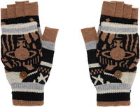 Vivienne Westwood Knitted Patterned Fingerless Gloves