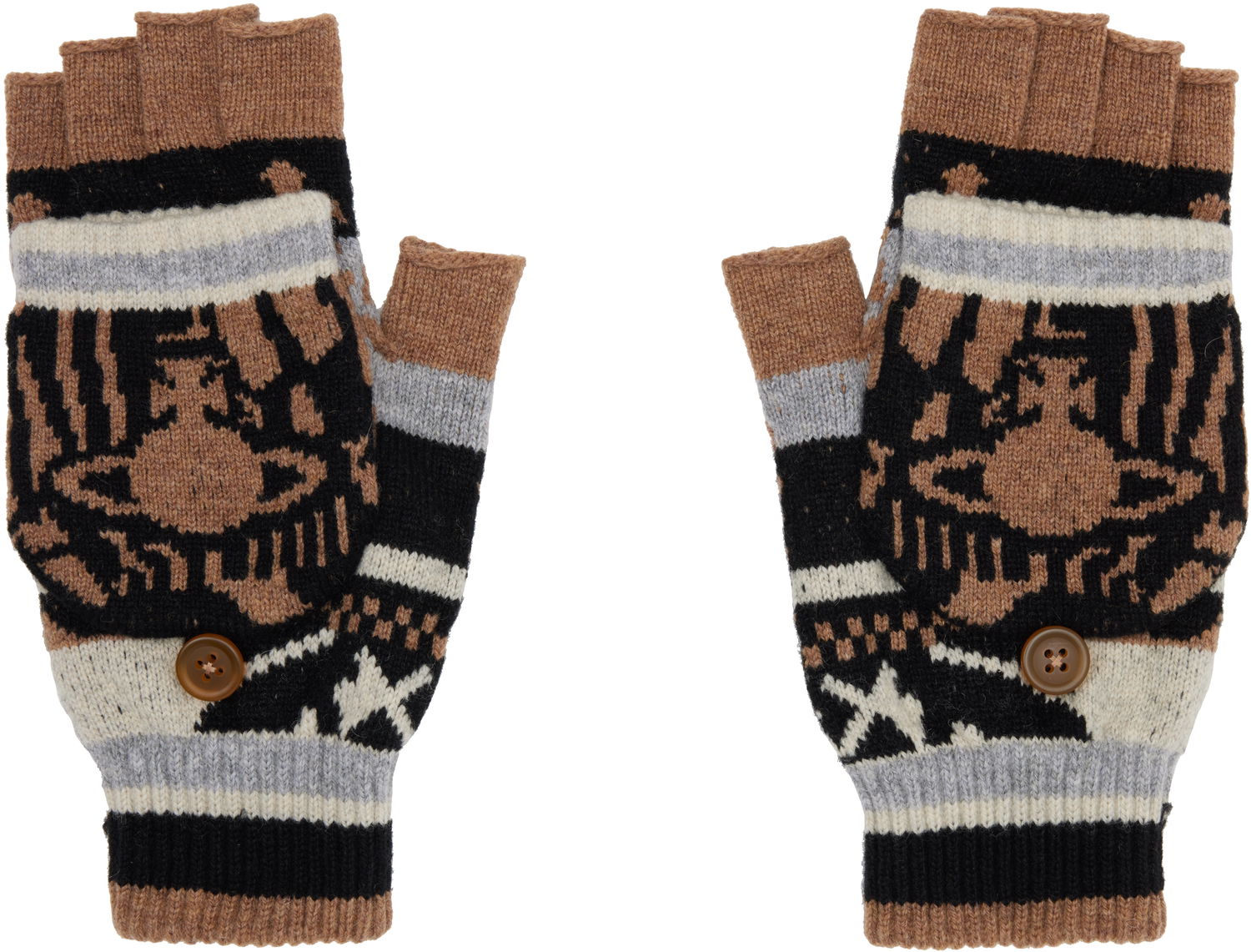 Rukavice Vivienne Westwood Vivienne Westwood Knitted Patterned Fingerless Gloves Rôznofarebný | 8202003D-K006O-, 0