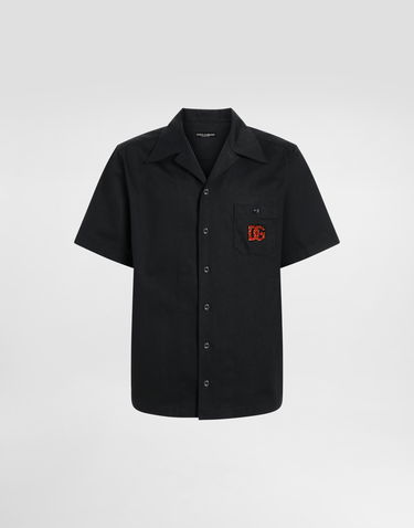 Košeľa Dolce & Gabbana Dolce & Gabbana Hawaiian Shirt with DG Logo Embroidery Čierna | G5JH9ZGJ371N0000, 0