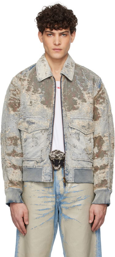 Bomber bunda Diesel Distressed Denim Jacket Modrá | A15821-09L09-01, 0