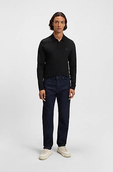 Polo tričko BOSS Slim Fit Stretch Cotton Polo Shirt with Logo Patch Čierna | 50507704, 1