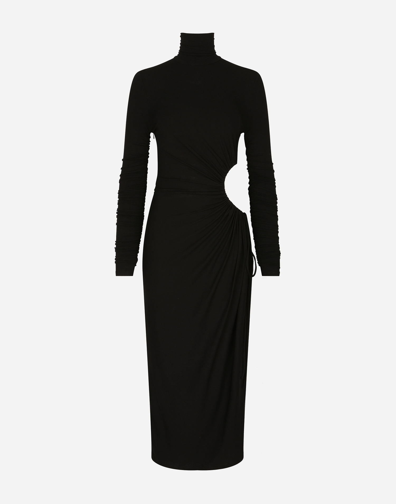 Šaty Dolce & Gabbana High-necked Jersey Calf-length Dress Čierna | F6R3UTFUGBJN0000, 0
