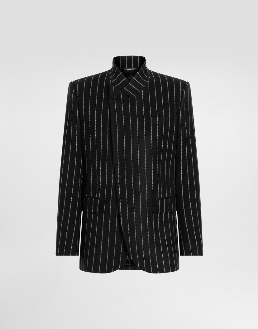Bunda Dolce & Gabbana Dolce & Gabbana Sicilia Single-Breasted Pinstripe Jacket Čierna | G2VO4TFRMD4S8051