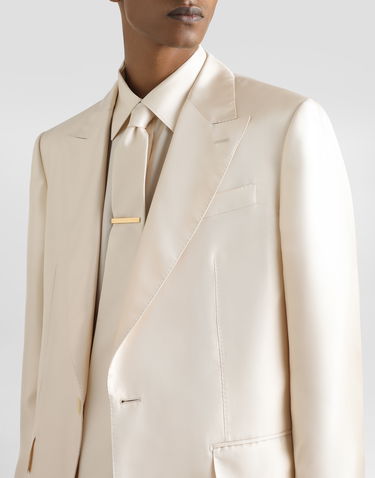 Bunda Dolce & Gabbana Dolce & Gabbana Sicilia Light Single-breasted Silk Twill Jacket Béžová | G2UQ8TFU10SA3791, 3