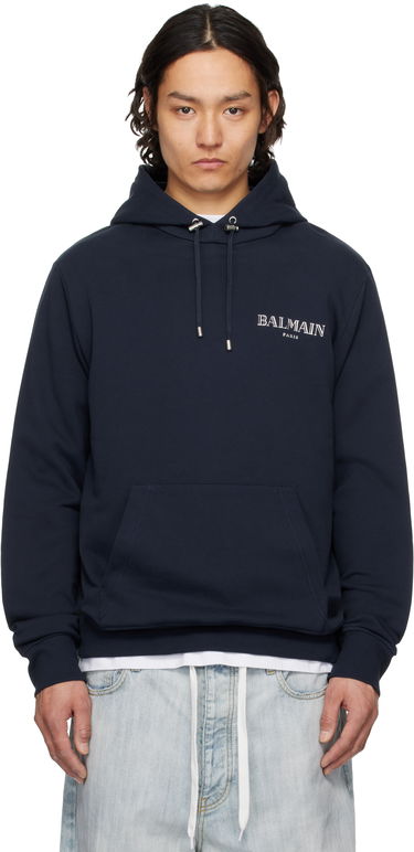 Mikina Balmain Balmain Vintage Gel Hoodie Navy | EH0JT047BC98, 0