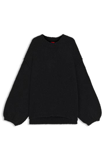 Sveter BOSS Oversized-fit knitted sweater with puff sleeves Čierna | 50548252