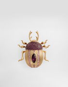 Dolce & Gabbana Beetle-shaped Brooch With Rhinestones