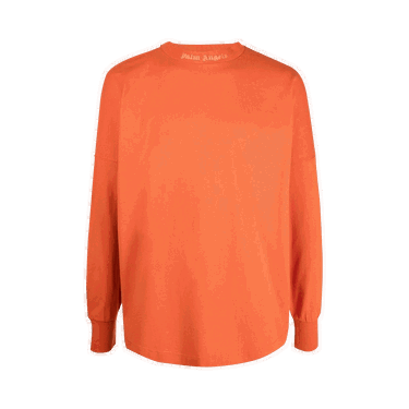 Tričko Palm Angels Long Sleeve Glitter Mock Neck Logo Tee Červená | PMAB001F22JER0022727, 0