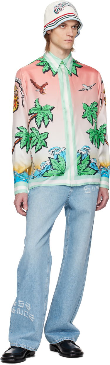Košeľa Casablanca Casablanca 'Tennis Club' Print Silk Shirt Rôznofarebný | U-MS25-SH-021-02, 3