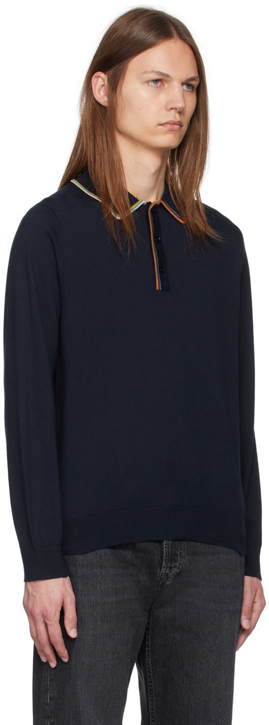 Sveter Paul Smith Paul Smith Signature Stripe Long Sleeve Polo Navy | M1R-271Y-N02419-49, 1