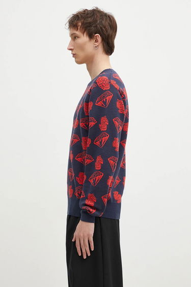 Sveter BILLIONAIRE BOYS CLUB Diamonds & Dollars Knitted Jumper Modrá | B24223, 1