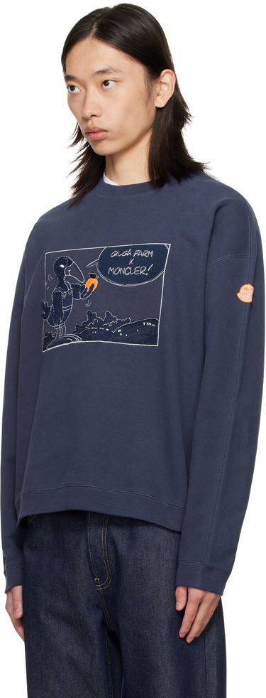 Mikina Moncler Moncler Genius x Gilga Farm Cotton Sweatshirt Navy | K24028G0000289AUJ, 3