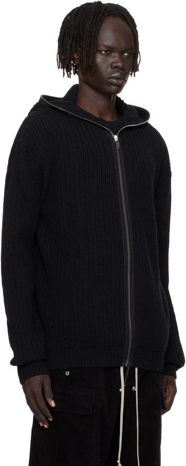 Mikina Rick Owens Rick Owens Concordians Zipped Knit Hoodie Čierna | RU02E1647 KWV, 1