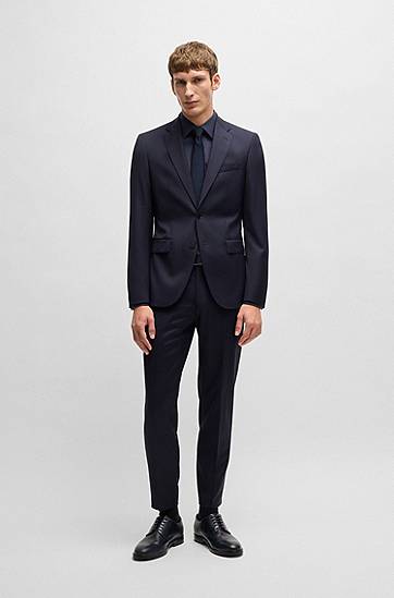 Košeľa BOSS Regular-Fit Micro-Patterned Stretch Cotton Shirt Navy | 50533979, 1