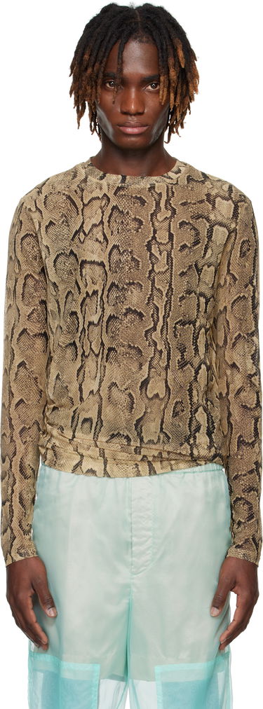 Sveter Dries Van Noten Dries Van Noten Snakeskin Print T-Shirt Hnedá | 251-021131-1620, 0