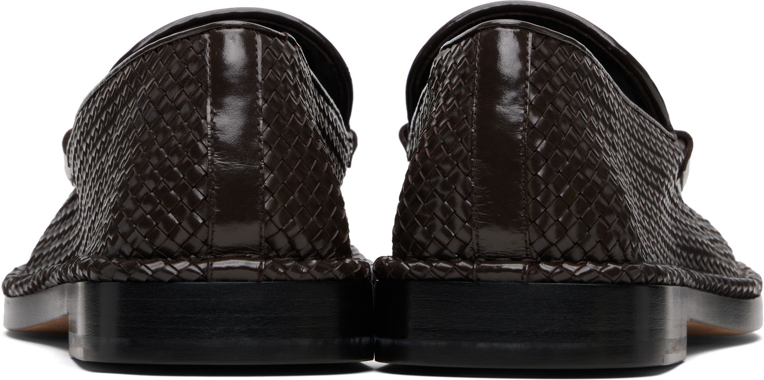 Tenisky a topánky Bottega Veneta Bottega Veneta Square-Toe Woven Loafers Hnedá | 827137V5R702113, 1