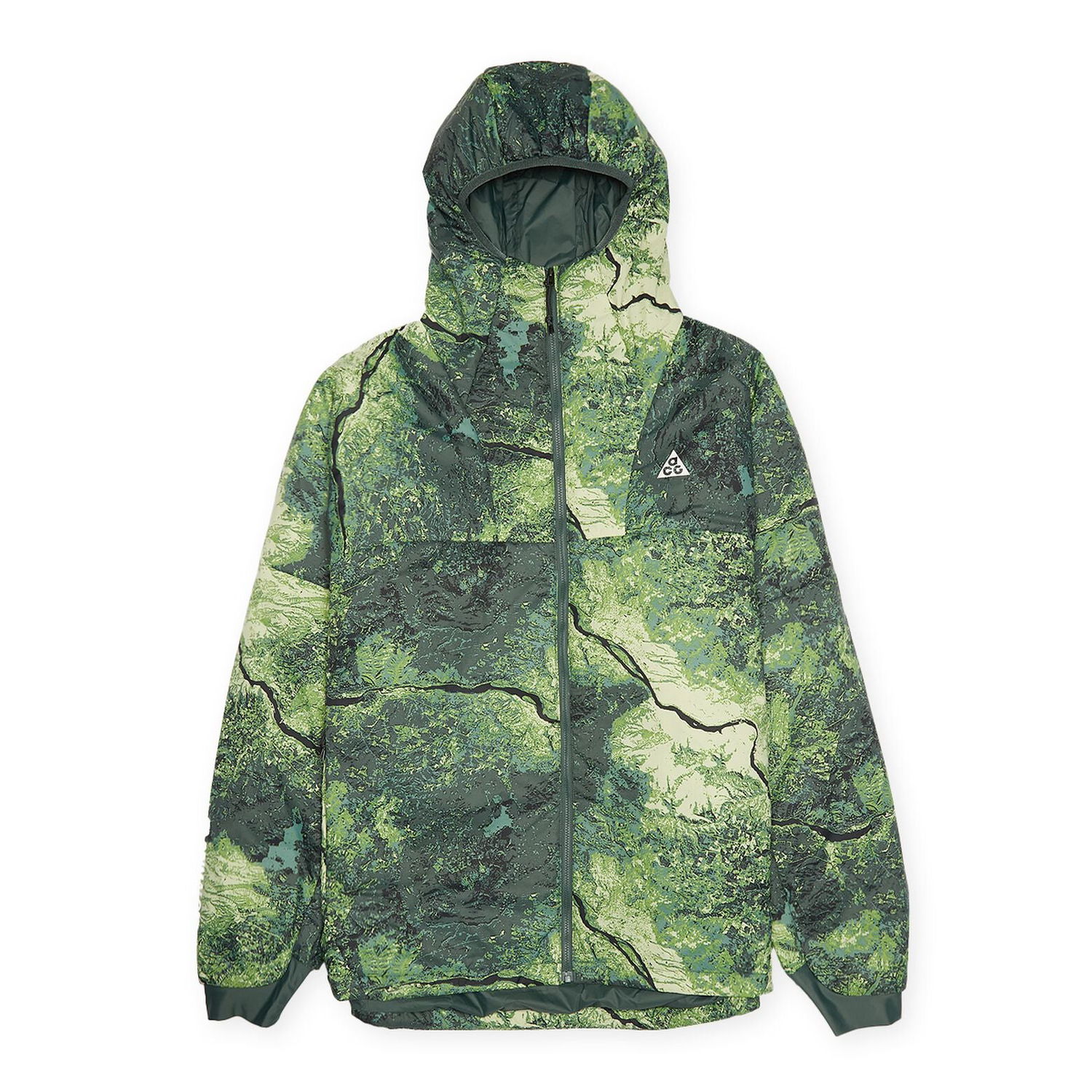 Prešívaná bunda Nike ACG ACG Therma-FIT ADV All-Over Print Men's Hooded Jacket Zelené | FN7114-338, 0