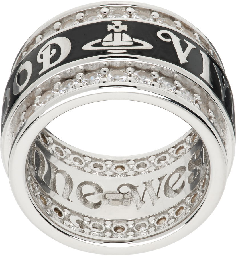 Prsteň Vivienne Westwood Vivienne Westwood Jacob Enamel Orb Logo Crystal Ring Metalická | 64040185-01P670-