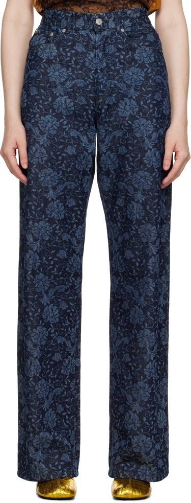 Džínsy Dries Van Noten Dries Van Noten Printed Denim Jeans Modrá | 251-010935-1557, 0
