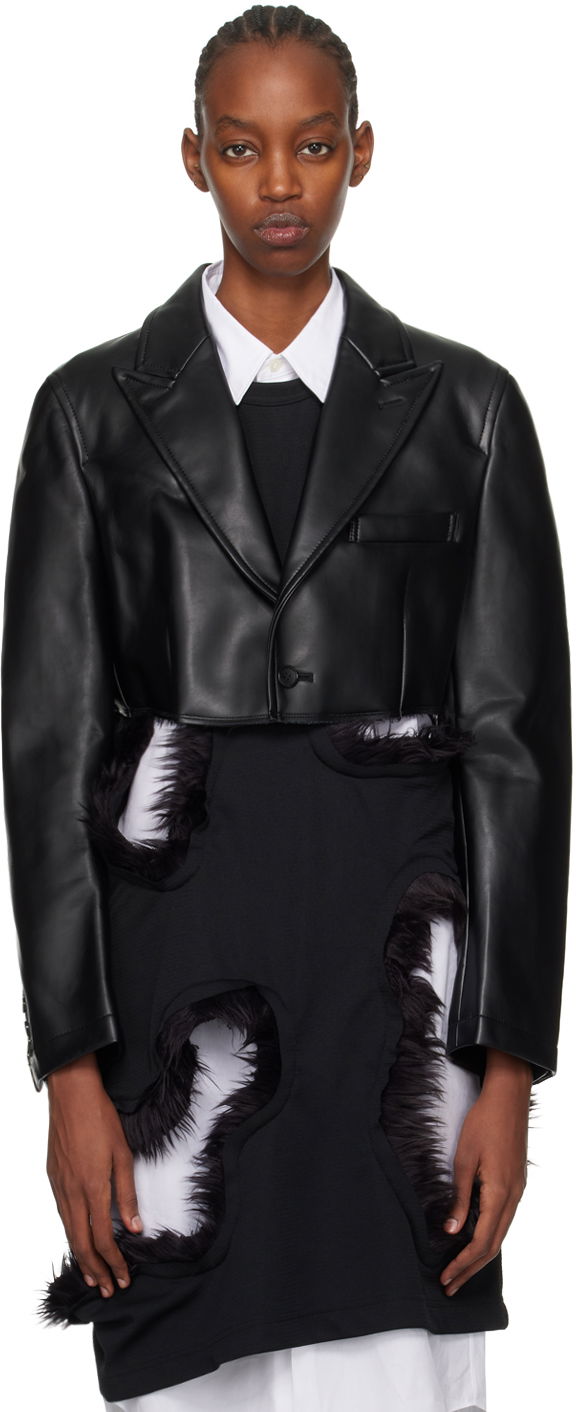 Bunda Comme des Garçons Faux-Leather Padded Cropped Jacket Čierna | PL-J055-051, 0