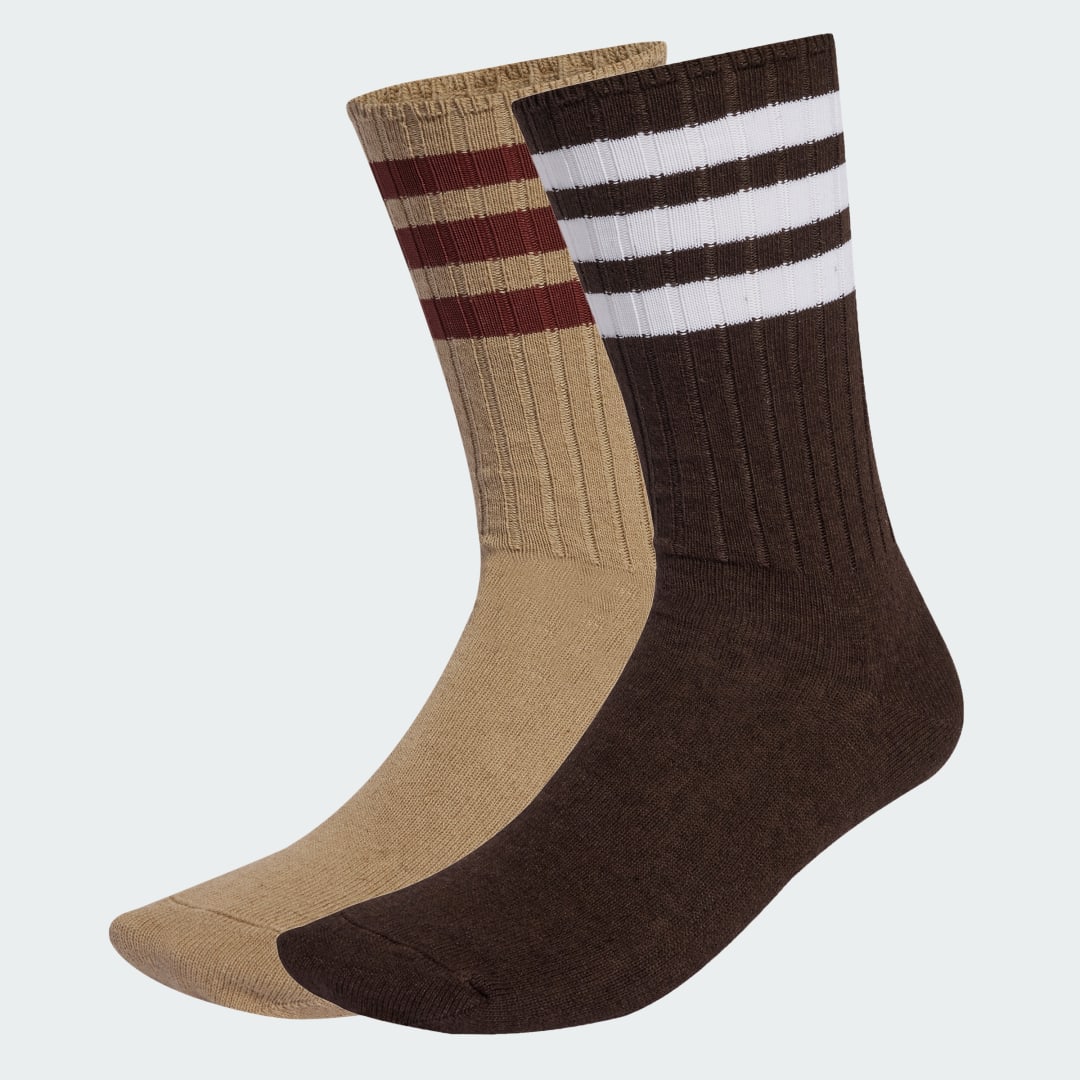 Ponožky adidas Performance Ribbed Crew Socks - 2 Pairs Hnedá | JX5201, 0