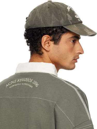 Šiltovka Acne Studios Distressed Gym-themed Embroidered Cap Zelené | C40433-, 2