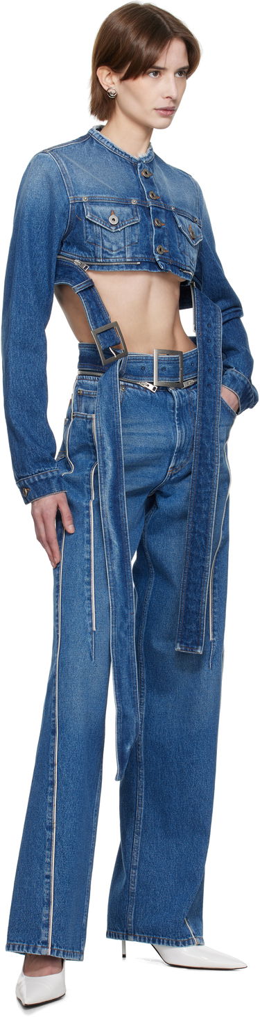 Vesta Jean Paul Gaultier Jean Paul Gaultier 'The Belted' Cropped Denim Jacket Modrá | 25/33-F-VE088-D013-57, 3