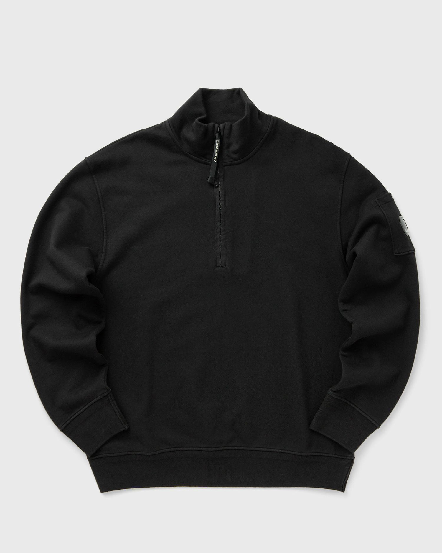 Sveter C.P. Company C.P. Company Cotton Diagonal Fleece Half Zip Sweatshirt Čierna | 18CMSS125A110044G-999, 0