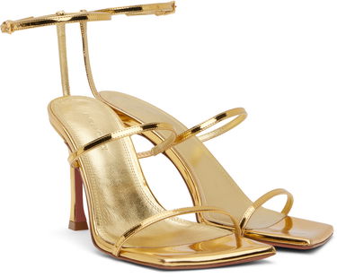 Doplnky Amina Muaddi Amina Muaddi Maya Heeled Sandals Metalická | MAYA SANDAL MIRROR, 3