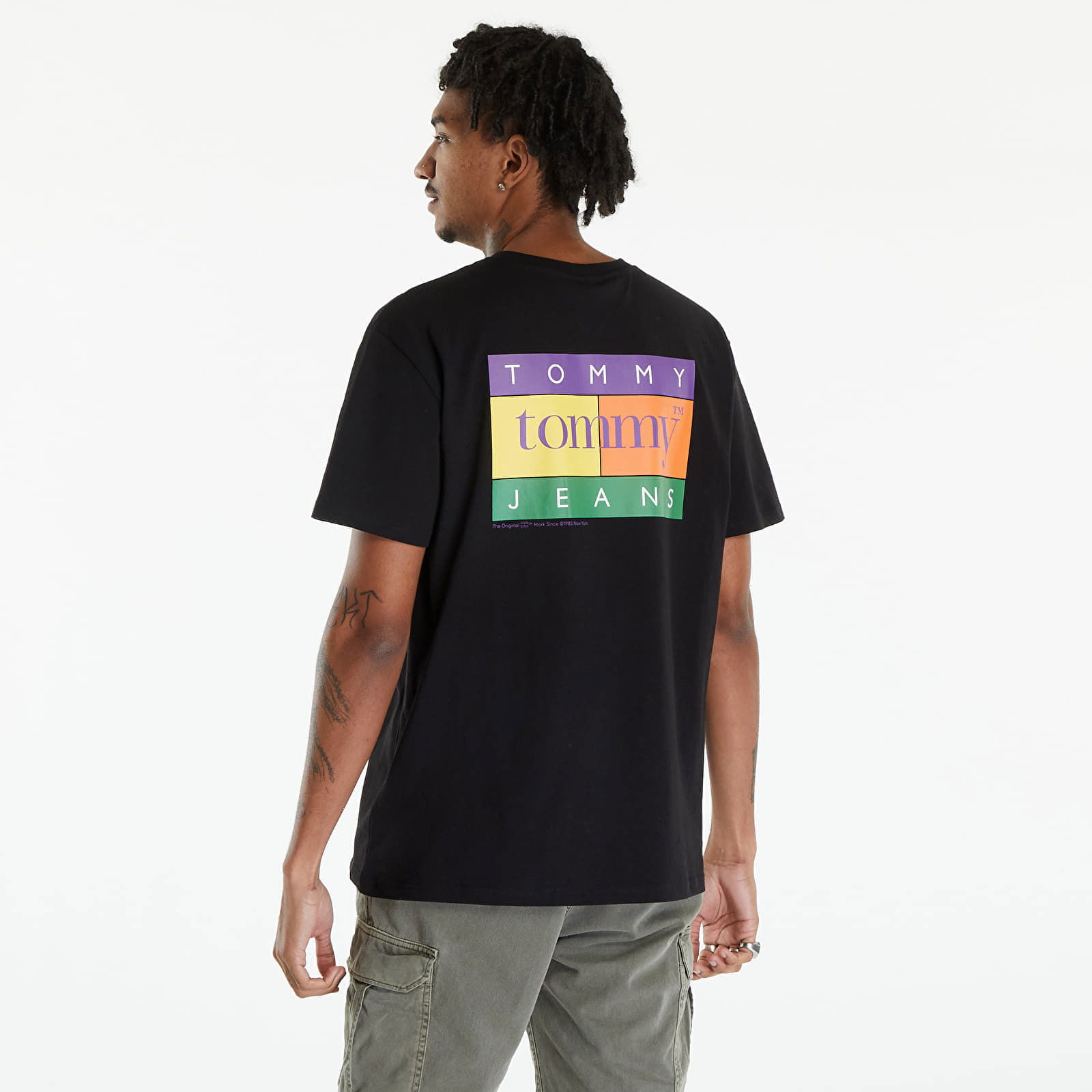 Oversized Serif Flag Back Logo T-Shirt Black