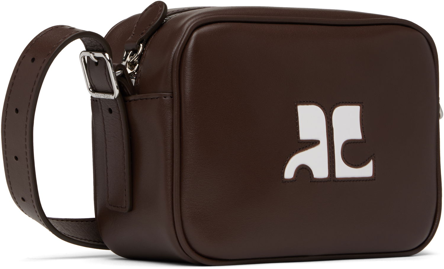 Taška cez rameno Courrèges Courrèges Reedition Leather Camera Bag Hnedá | PERGSA061CR0065, 1